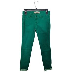 Hollister Skinny Jeans Womens 1 W25 Green Low Rise Slim Fit Stretch Denim Pants
